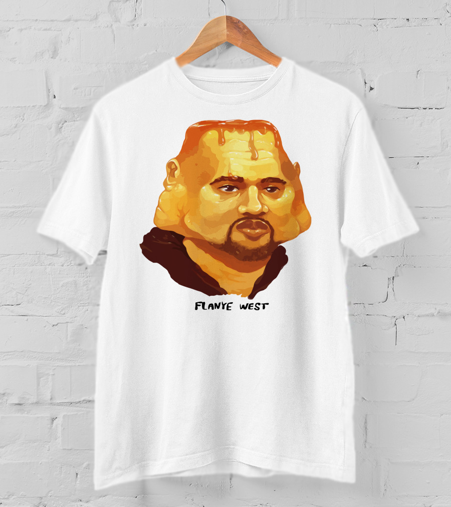 Flanye West Pancake Head Parody Caricature T-Shirt