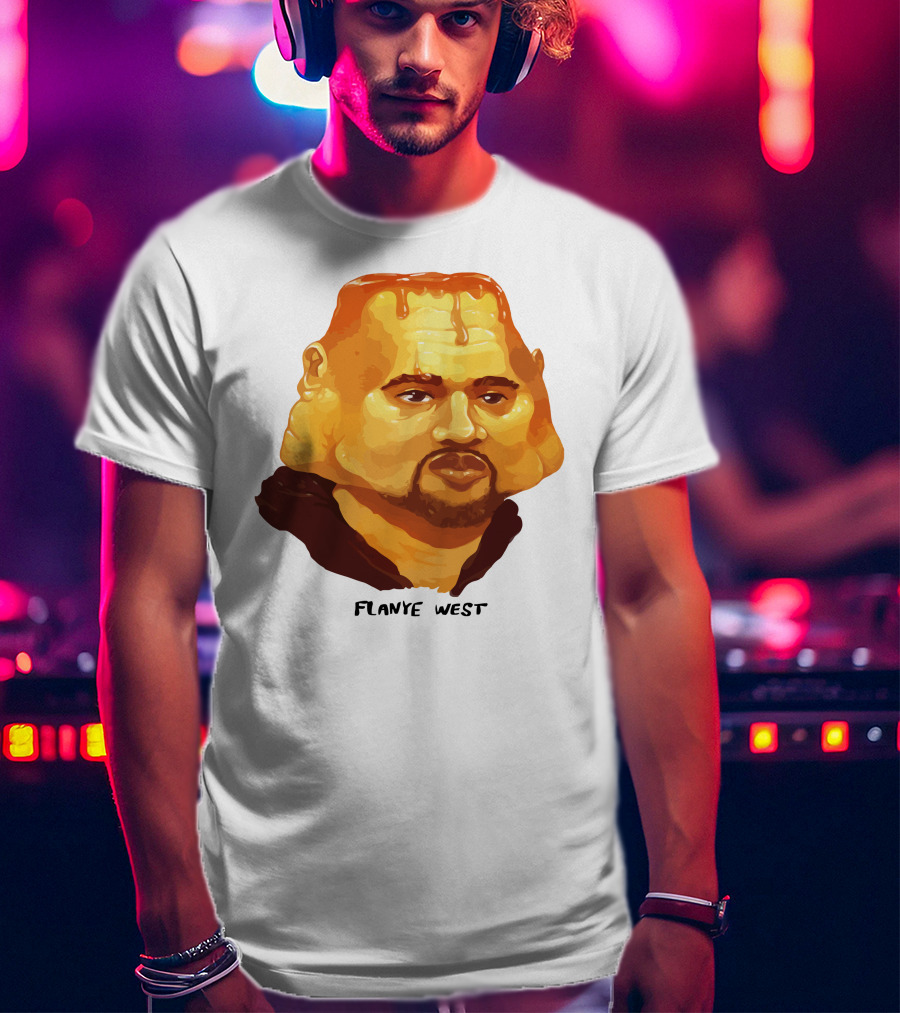 Flanye West Pancake Head Parody Caricature T-Shirt