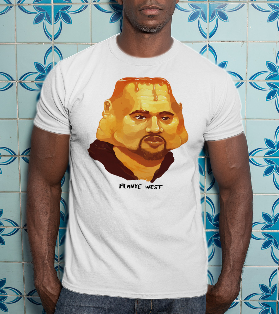Flanye West Pancake Head Parody Caricature T-Shirt