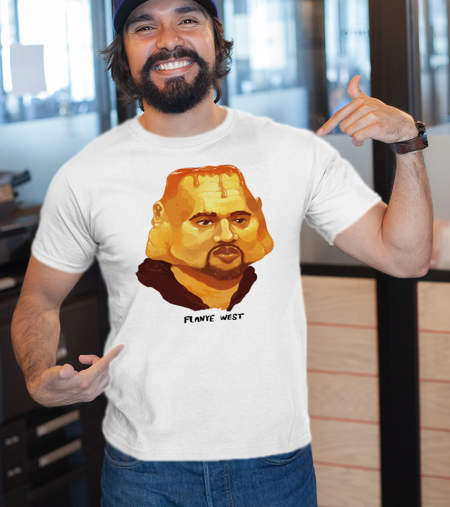 Flanye West Pancake Head Parody Caricature T-Shirt