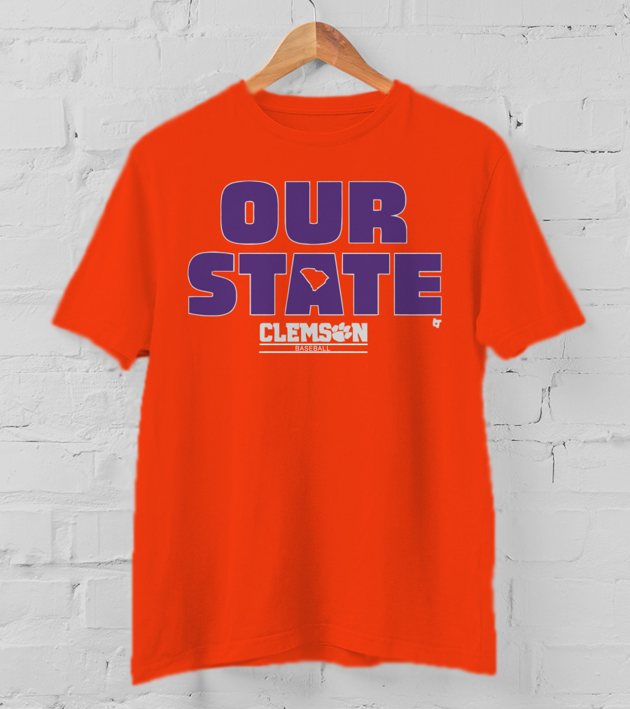 Clemson Baseball Our State South Carolina Outline T-Shirt