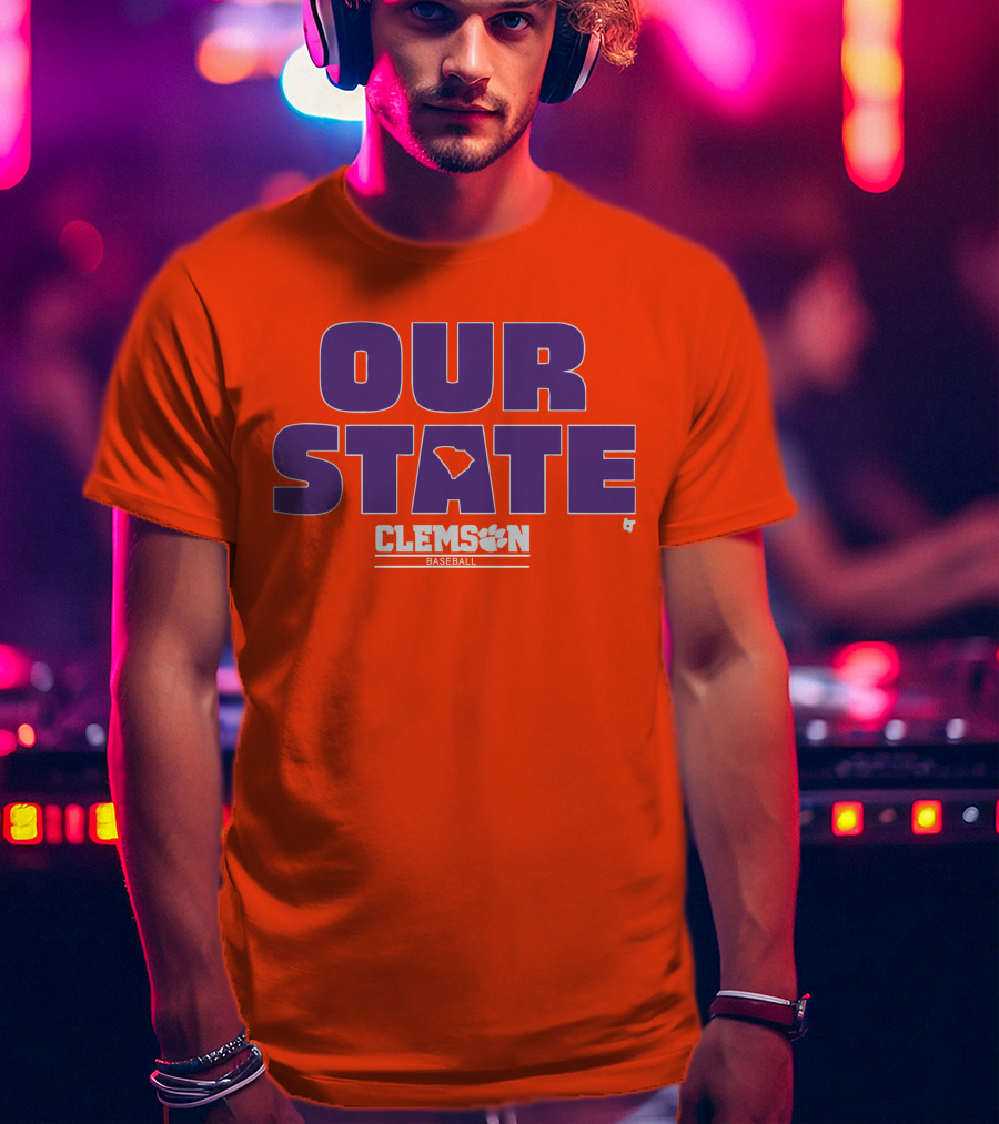 Clemson Baseball Our State South Carolina Outline T-Shirt