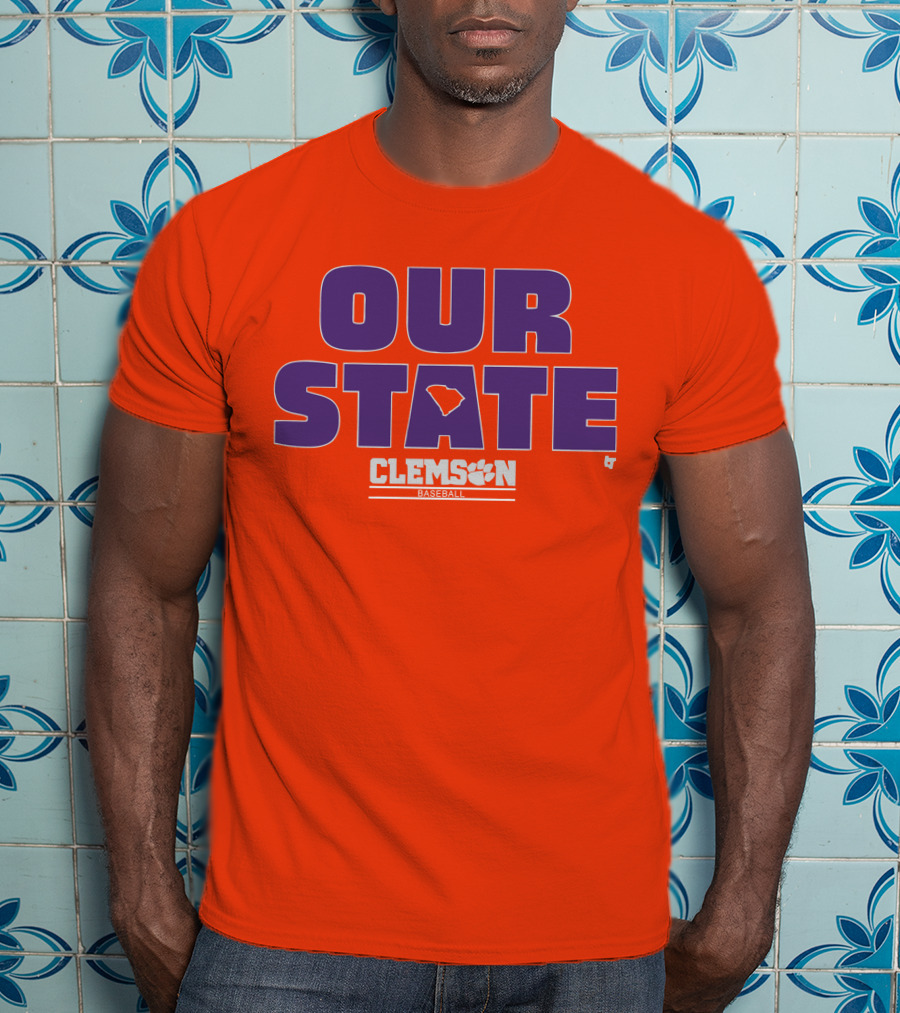 Clemson Baseball Our State South Carolina Outline T-Shirt