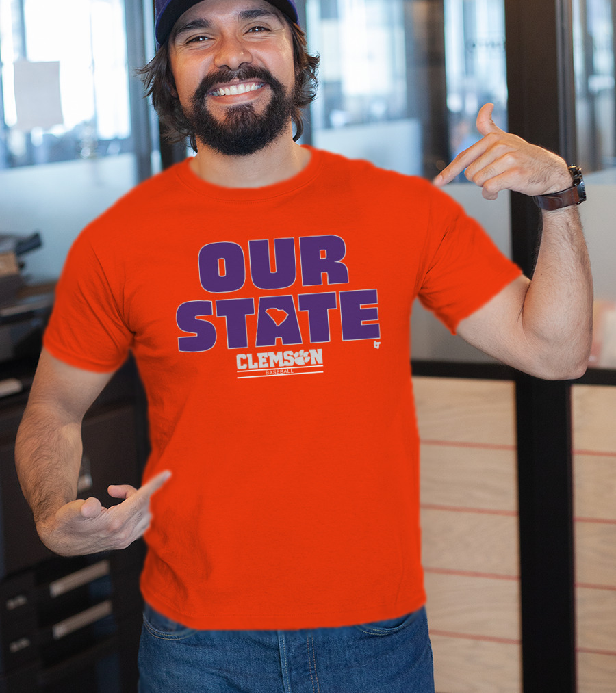 Clemson Baseball Our State South Carolina Outline T-Shirt