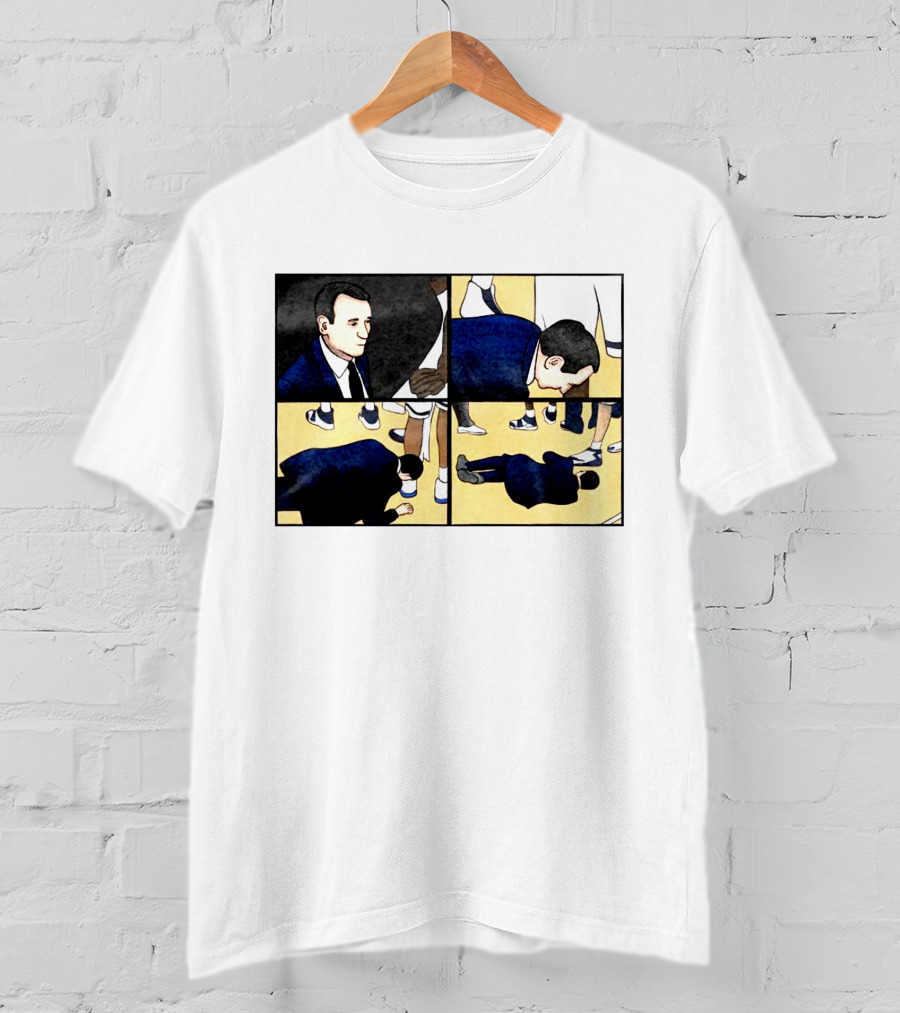Collapse Basketball Comic Coach On Court Scene T-Shirt