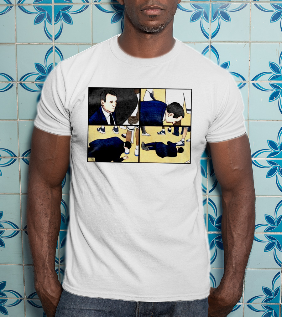 Collapse Basketball Comic Coach On Court Scene T-Shirt