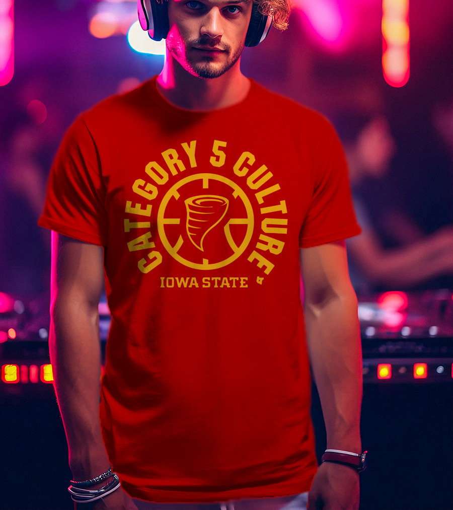 Iowa State Cyclones Category 5 Culture Tornado Emblem T-Shirt