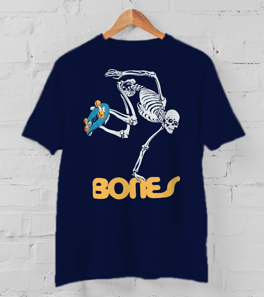 Bones Brigade Skeleton On Skateboard T-Shirt