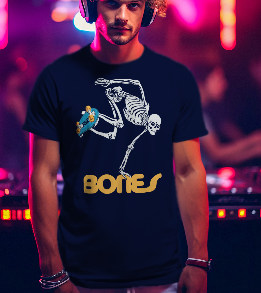 Bones Brigade Skeleton On Skateboard T-Shirt