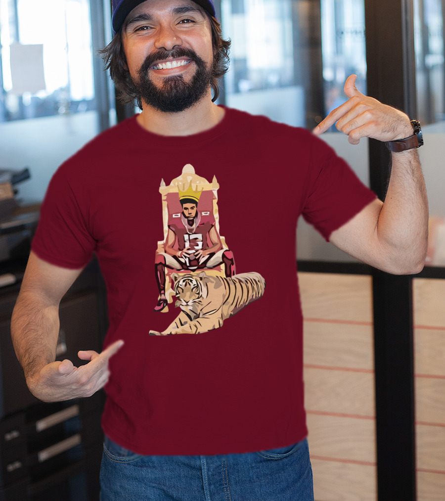 Jordan Travis College King Football Throne With Crown And Tiger T-Shirt