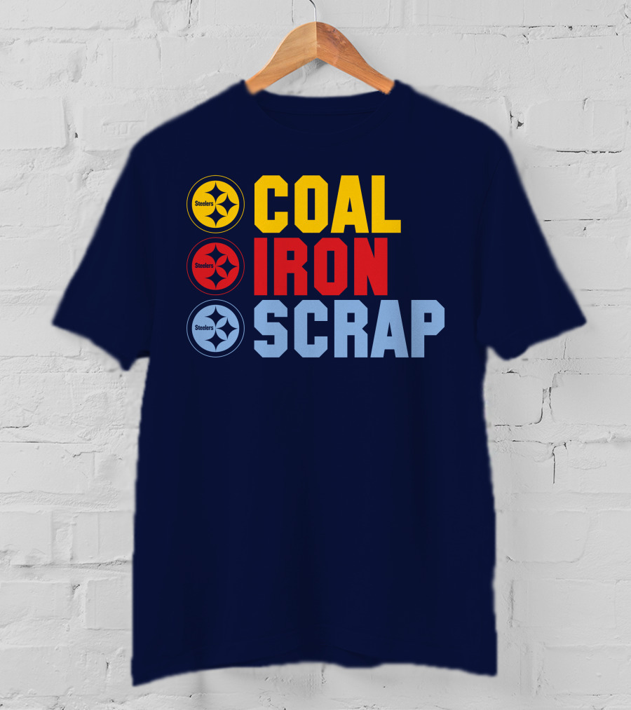 Steelers Coal Iron Scrap Football T-Shirt