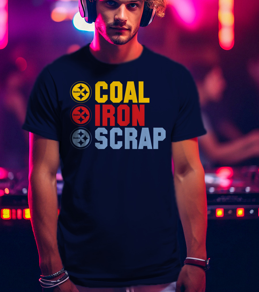 Steelers Coal Iron Scrap Football T-Shirt
