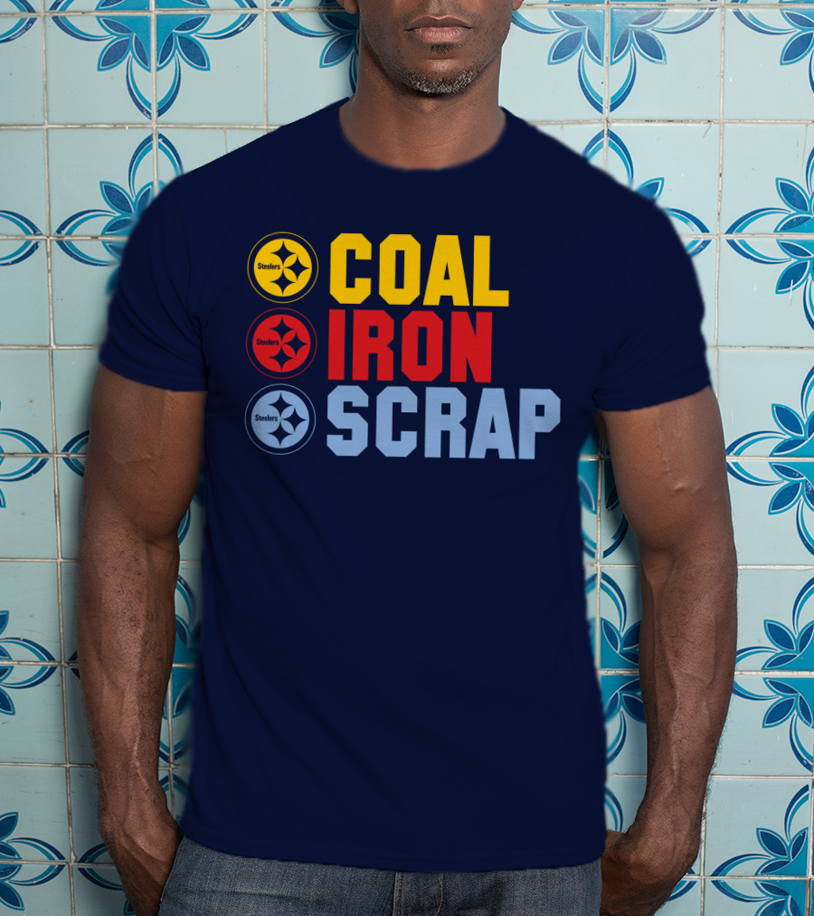 Steelers Coal Iron Scrap Football T-Shirt