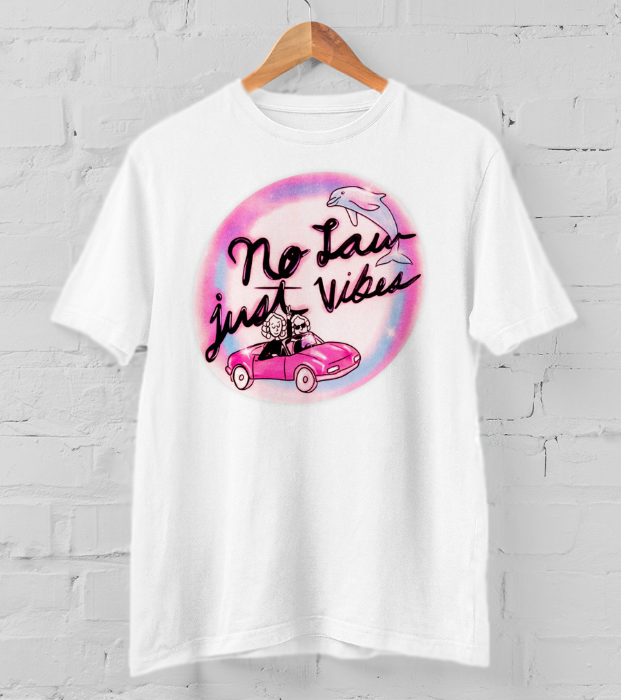 Strict Scrutiny No Law Just Vibes Dolphin Car Adventure T-Shirt