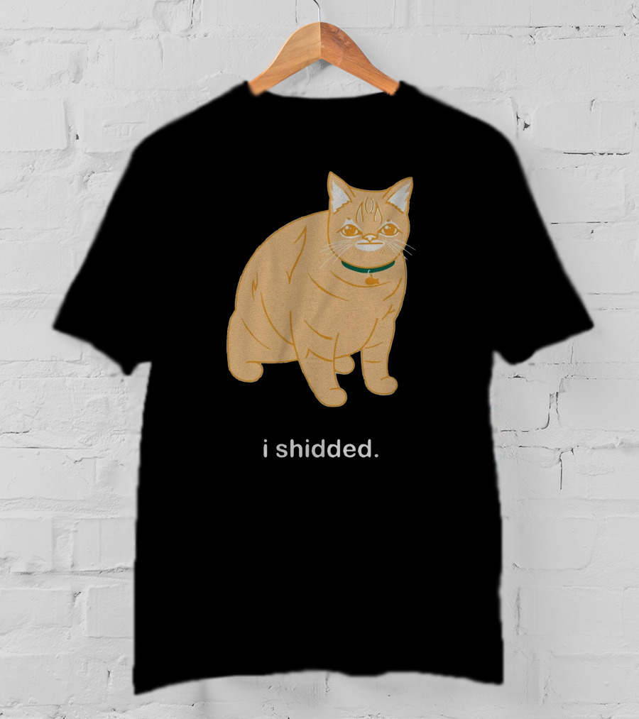 I Shidded Cat Orange Feline With Green Collar T-Shirt