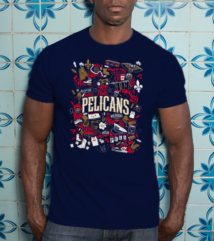 Pelicans NOLA Opening Night Smoothie King Fleur-de-Lis New Orleans Jazz Basketball T-Shirt