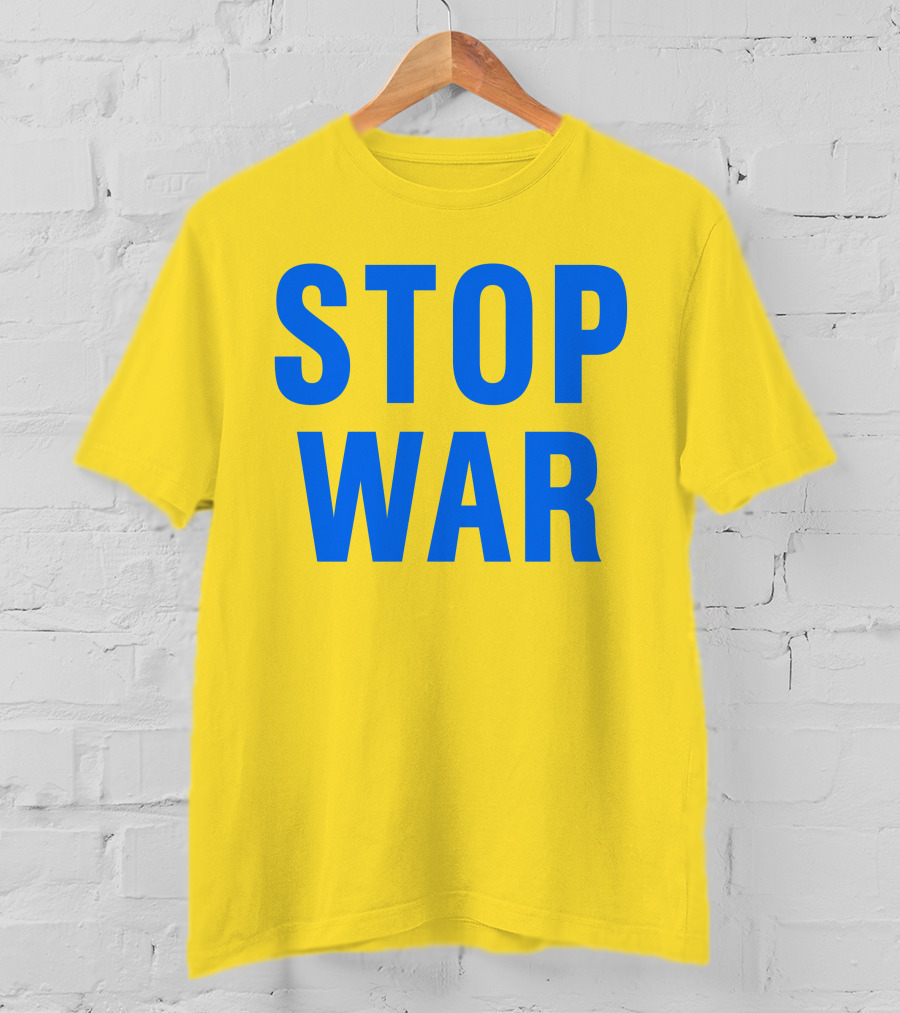 Illia Kovtun Stop War Shirt Bold Blue Typography T-Shirt