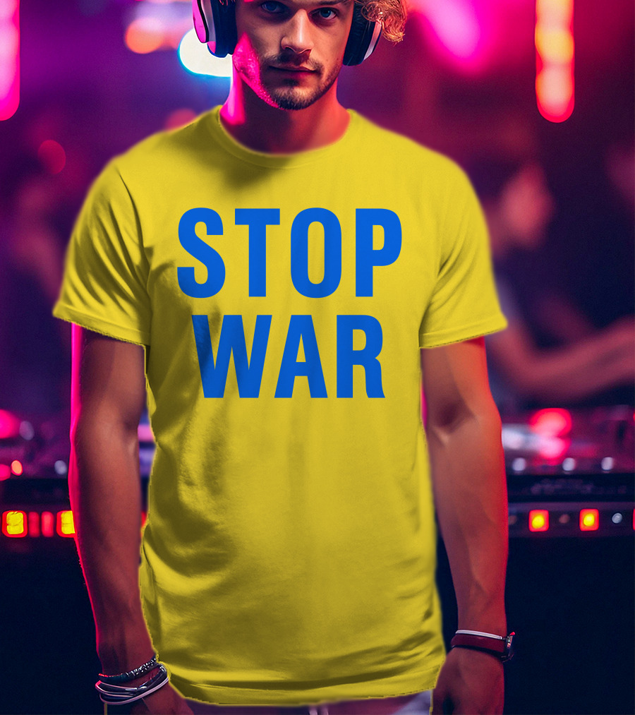 Illia Kovtun Stop War Shirt Bold Blue Typography T-Shirt