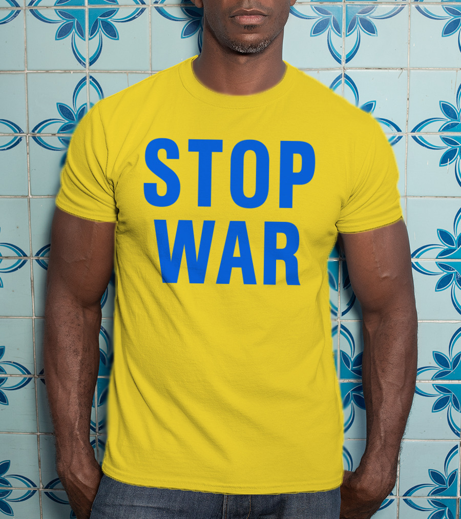 Illia Kovtun Stop War Shirt Bold Blue Typography T-Shirt