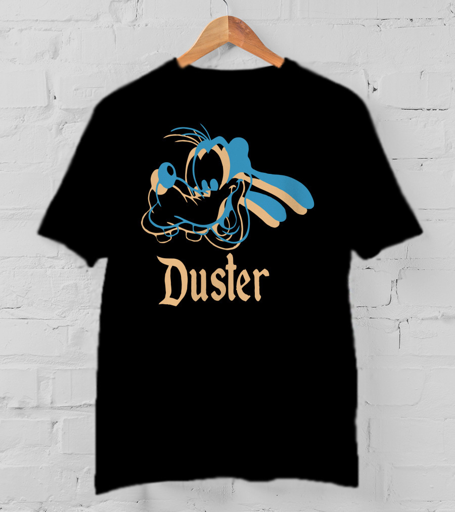 Pluto Duster Retro Cartoon Blue Line T-Shirt