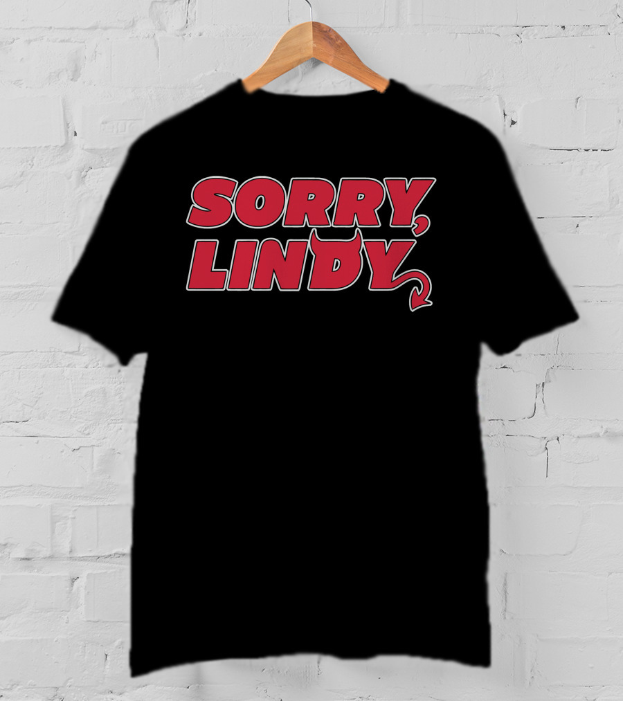 Sorry Lindy Devil Horns And Tail Text T-Shirt