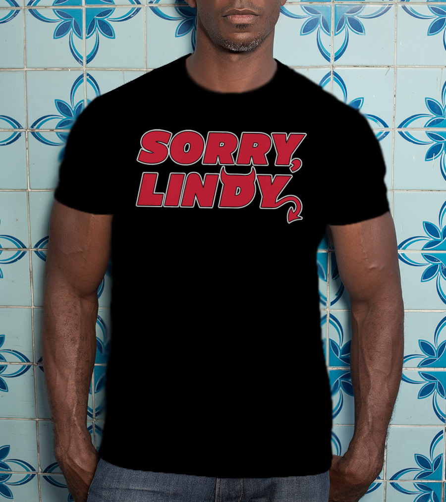 Sorry Lindy Devil Horns And Tail Text T-Shirt