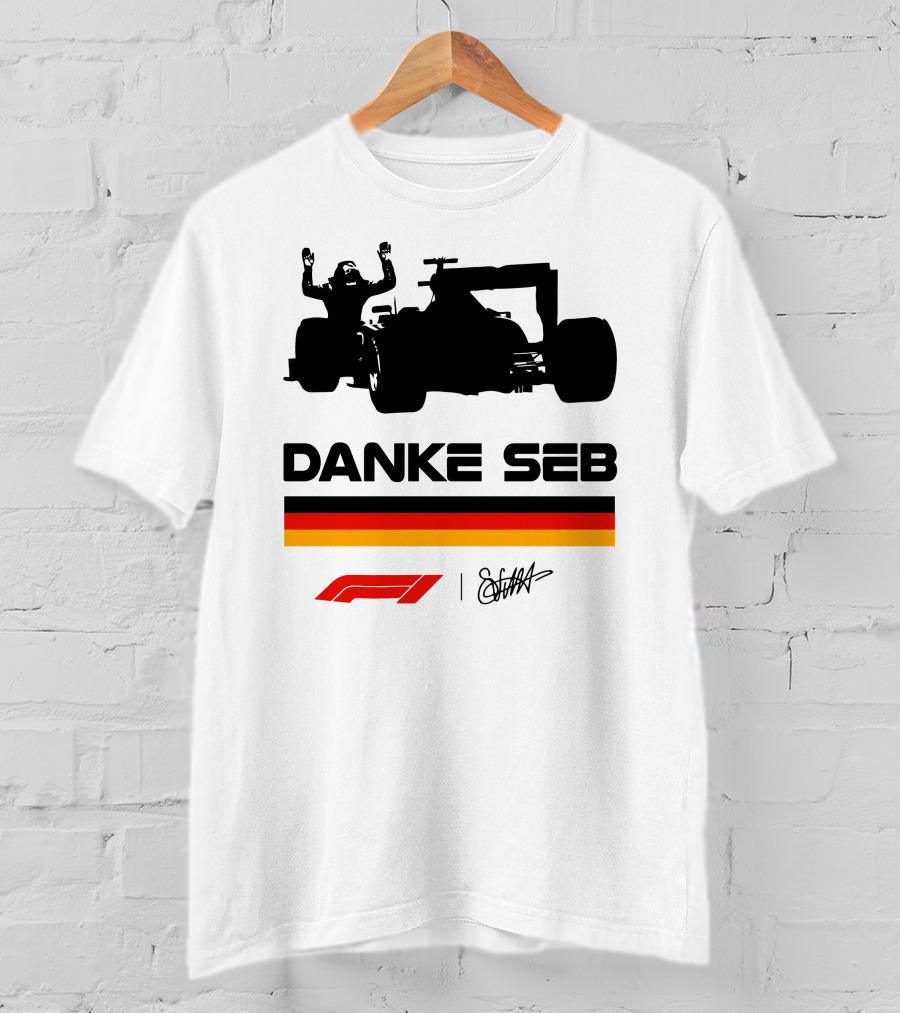 Sebastian Vettel Danke Seb Formula 1 F1 German Flag Racing T-Shirt