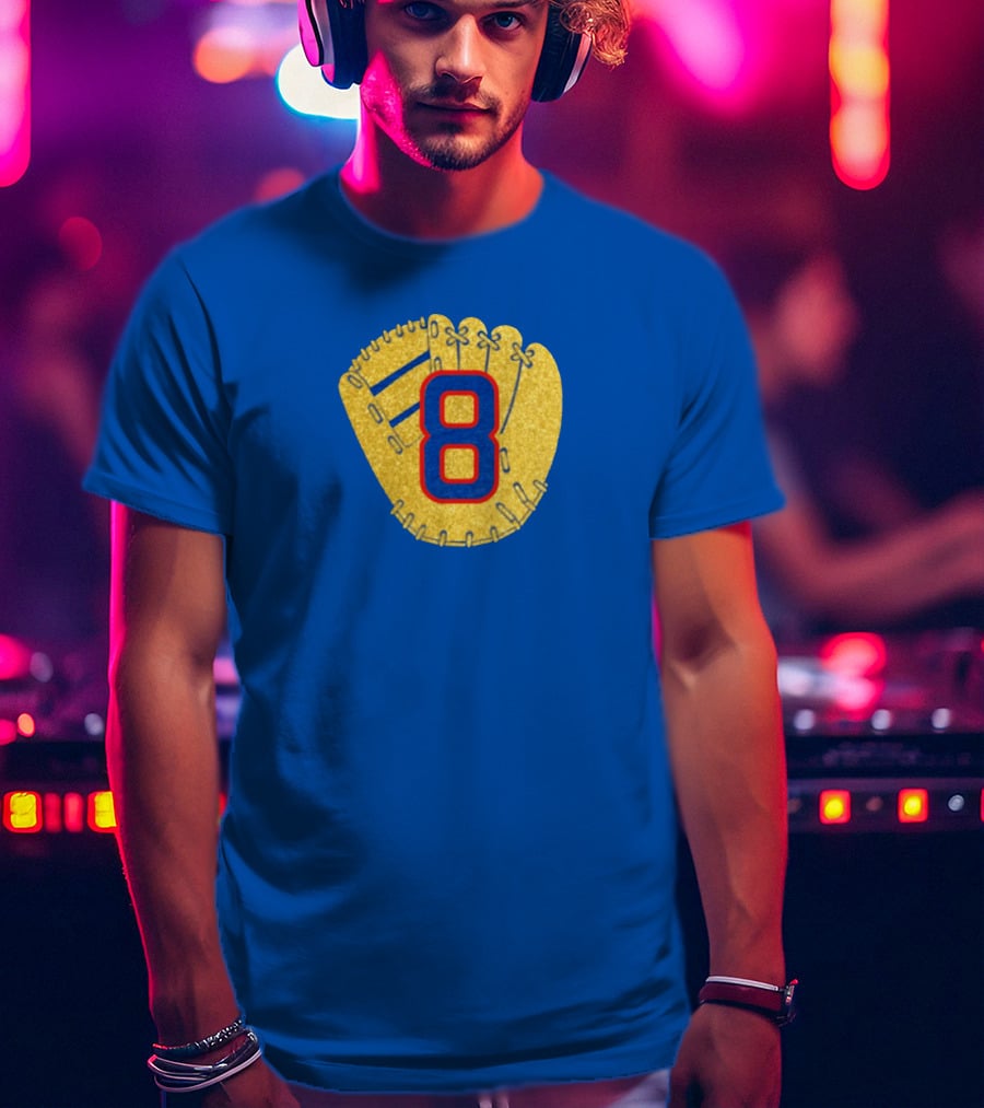 Gold Glove 8 Blue Background T-Shirt