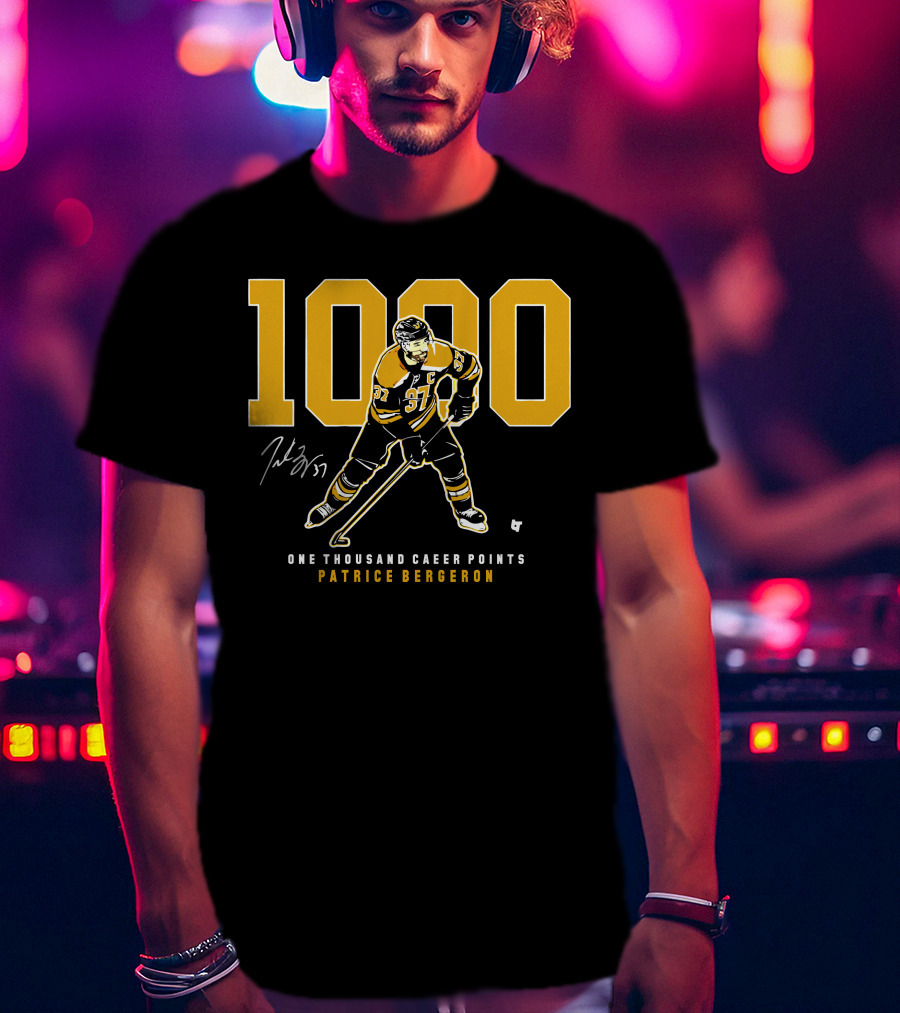 1000 One Thousand Career Points Patrice Bergeron T-Shirt