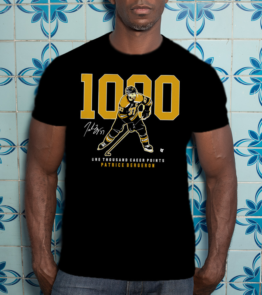 1000 One Thousand Career Points Patrice Bergeron T-Shirt