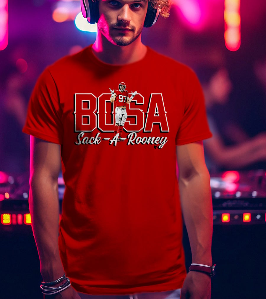 Bosa Sack-A-Rooney 97 Football Player Pose T-Shirt