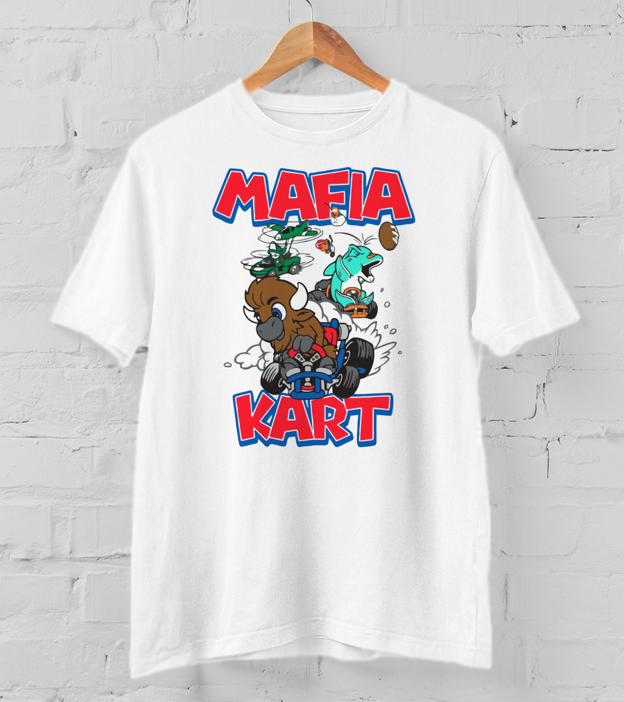 Buffalo Racing Fun Mafia Kart Football Chaos T-Shirt