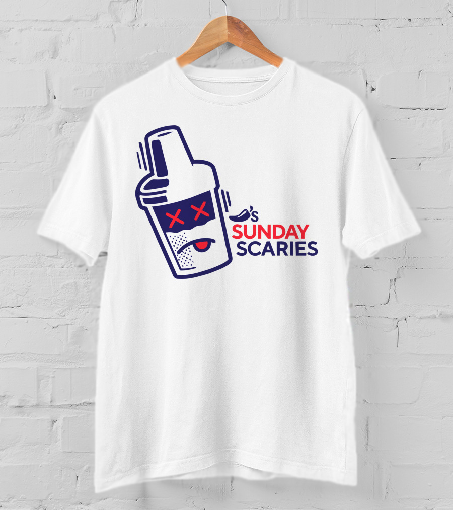 Chili's Sunday Scaries Drink Shaker Icon With Fun Expression T-Shirt