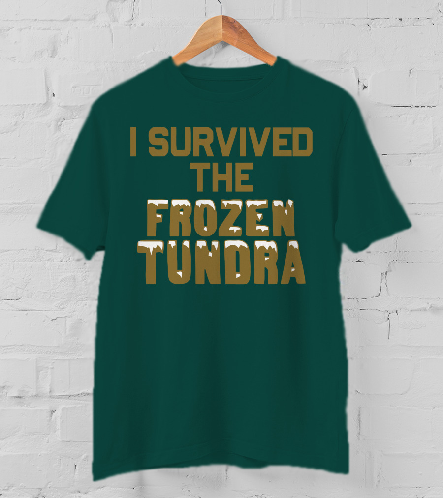 I Survived The Frozen Tundra Statement With Ice-Capped Letters T-Shirt