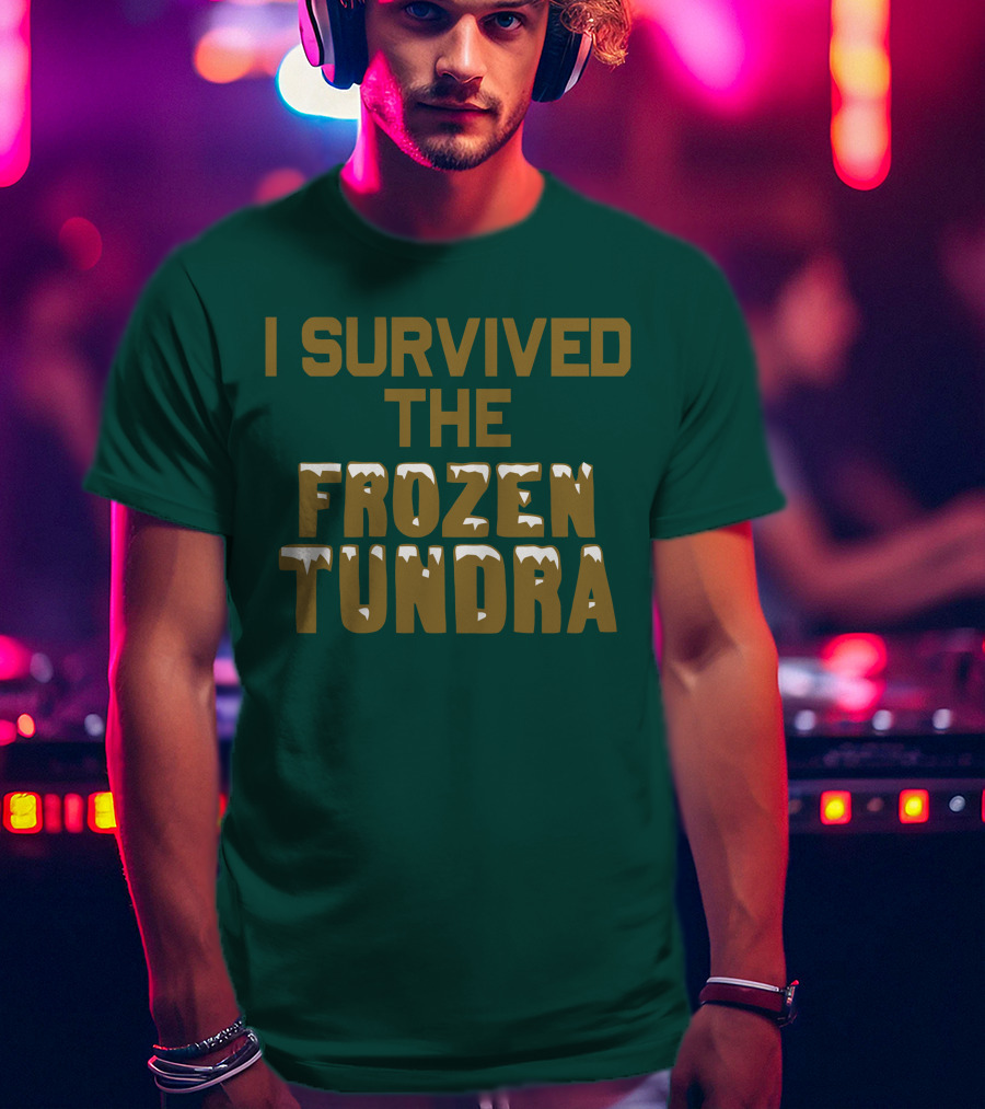 I Survived The Frozen Tundra Statement With Ice-Capped Letters T-Shirt