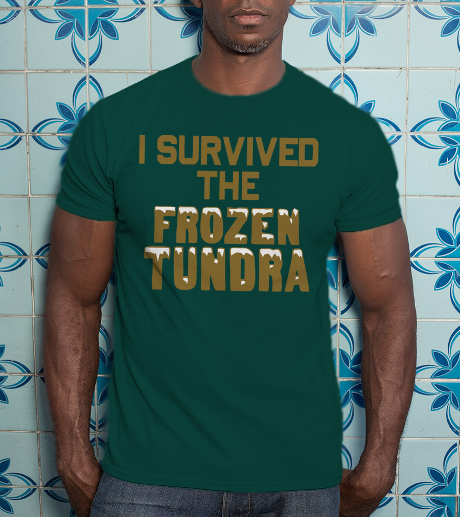 I Survived The Frozen Tundra Statement With Ice-Capped Letters T-Shirt