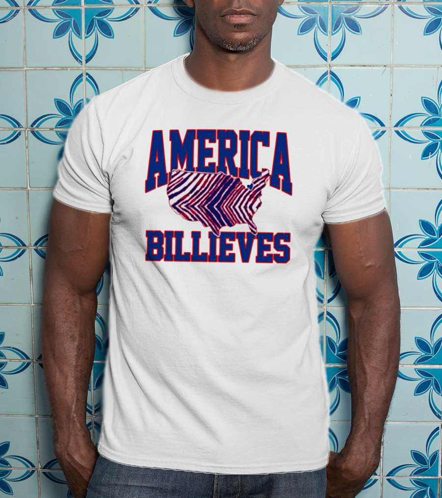 America Billieves Map Zubaz T-Shirt