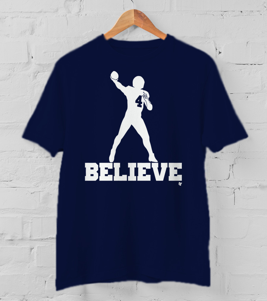 Dak Prescott Number 4 Believe Football T-Shirt
