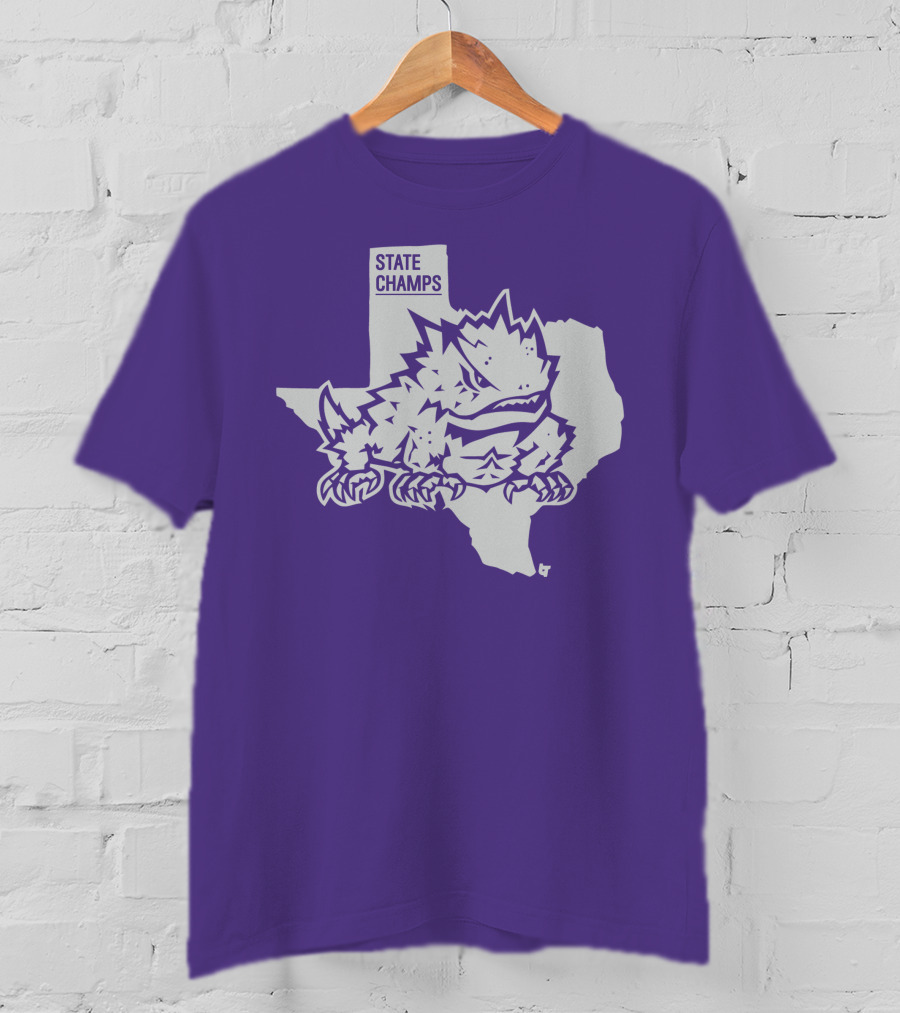 TCU State Champs Texas Horned Frog Outline T-Shirt