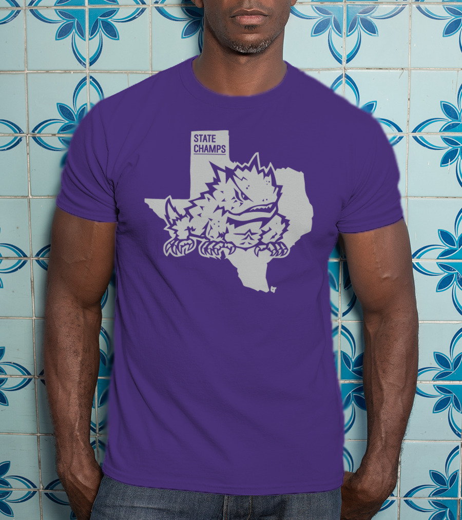 TCU State Champs Texas Horned Frog Outline T-Shirt