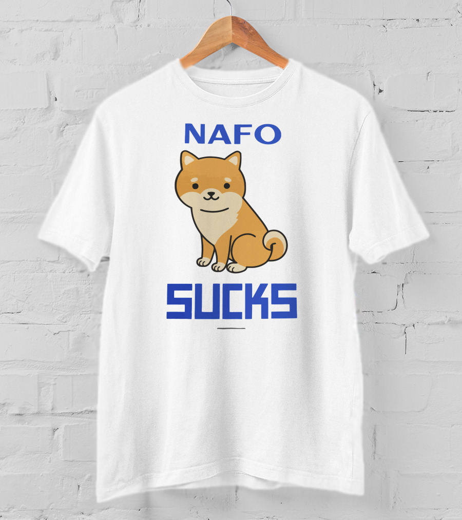 NAFO Sucks Cute Dog Cartoon T-Shirt