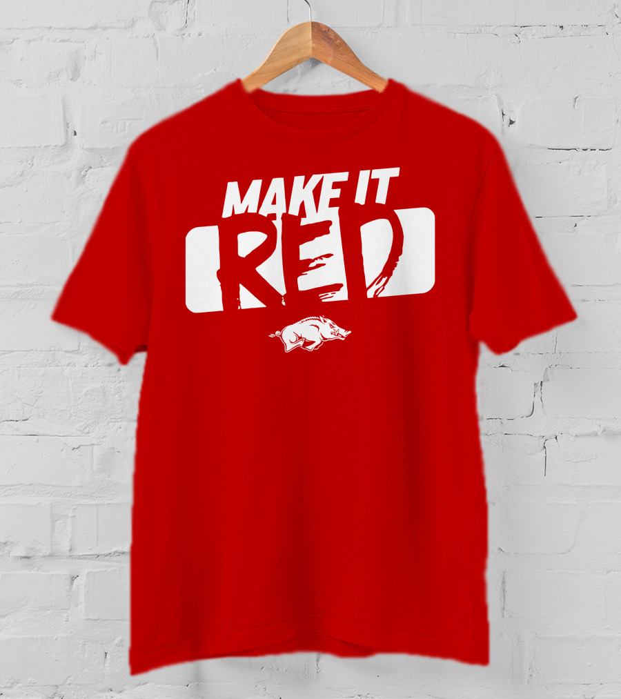 Make It Red Arkansas Razorbacks Bold Team Spirit T-Shirt