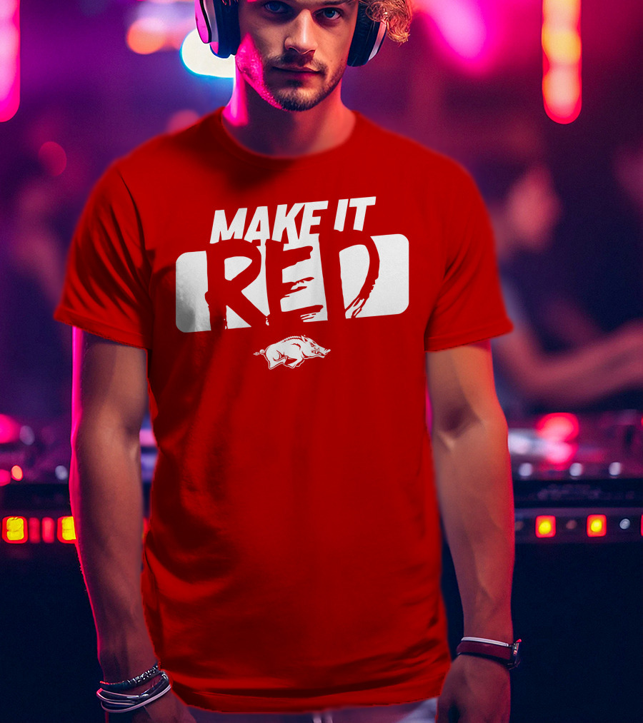 Make It Red Arkansas Razorbacks Bold Team Spirit T-Shirt