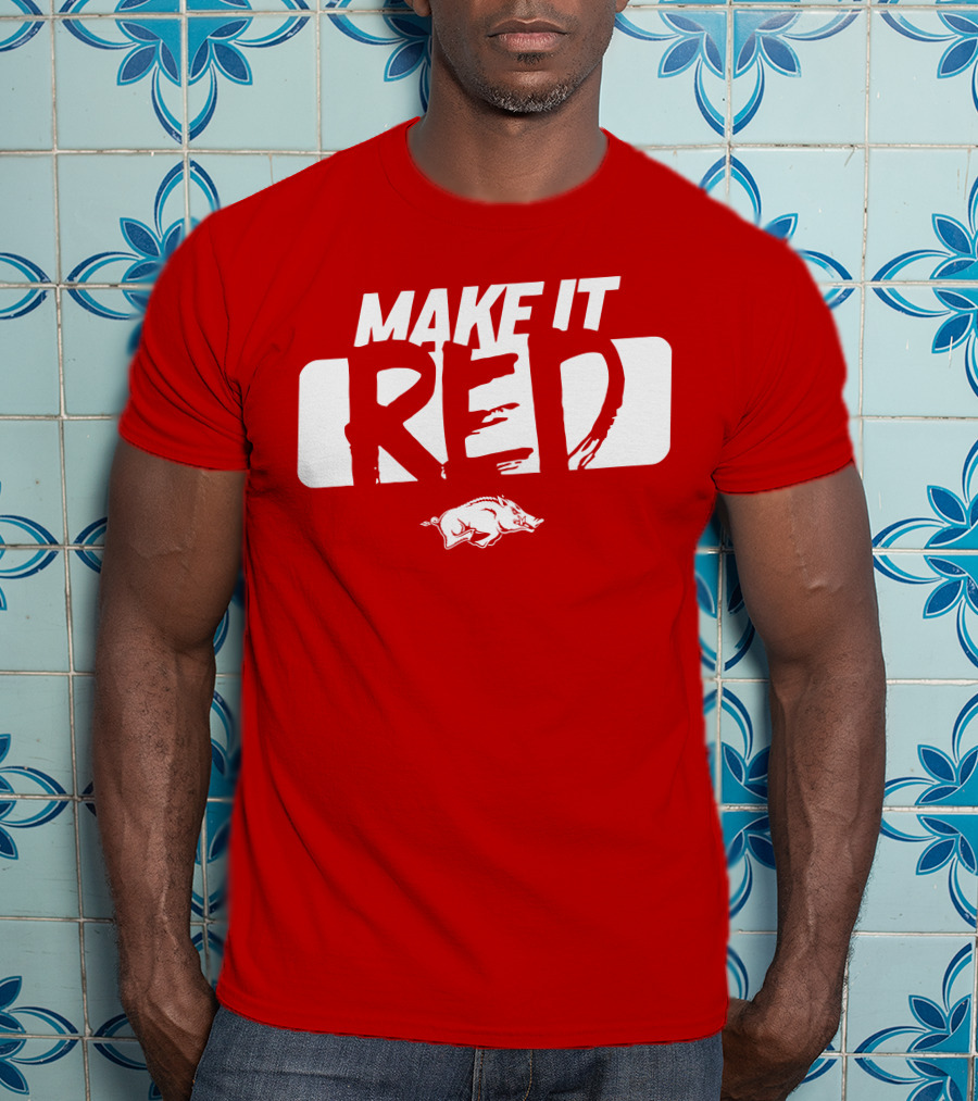 Make It Red Arkansas Razorbacks Bold Team Spirit T-Shirt