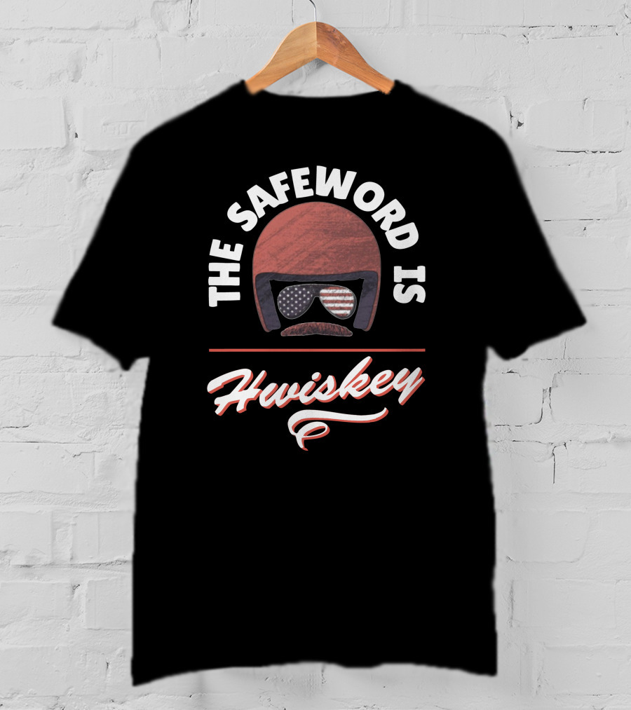 The Safeword Is Whiskey American Flag Helmet And Goggles T-Shirt