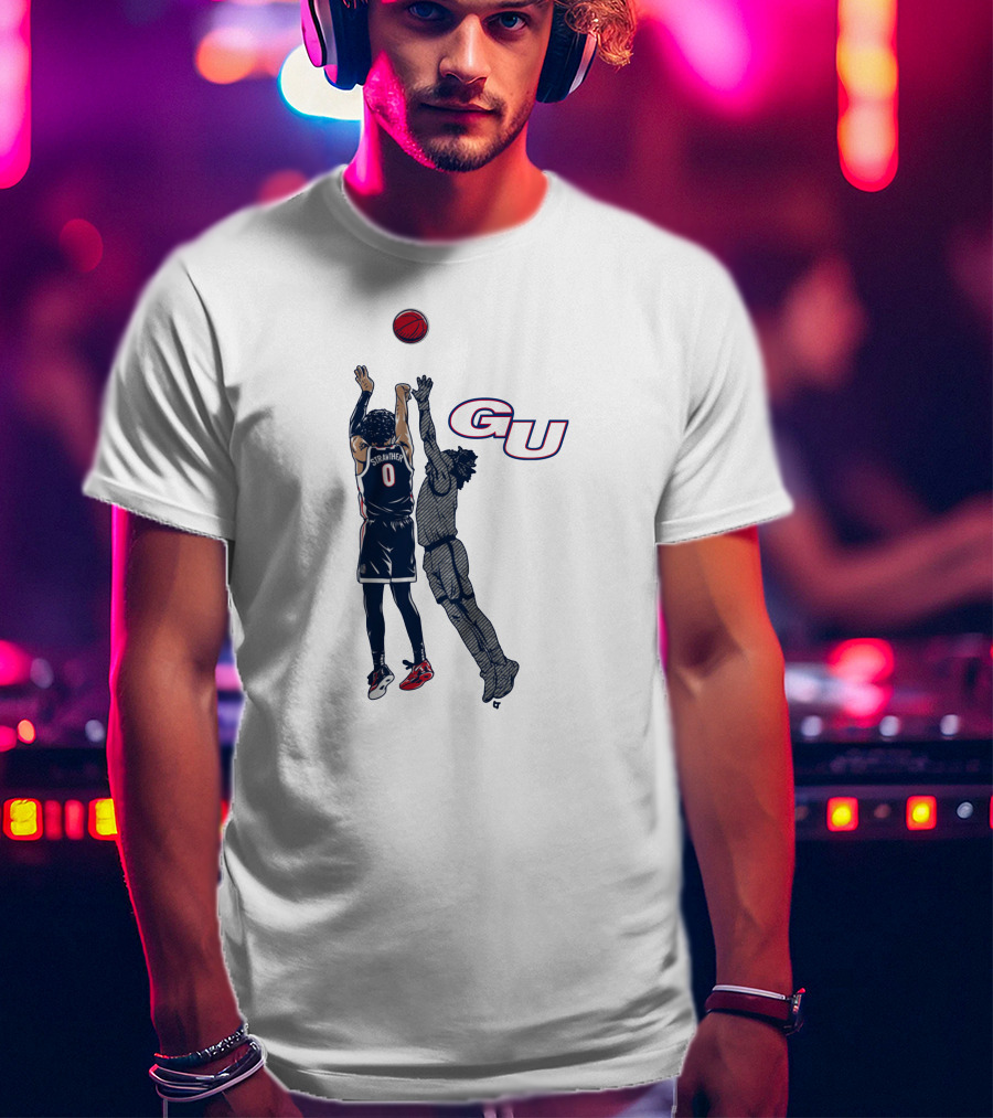 Gonzaga Basketball Julian Strawther Iconic Game-Winning Shot GU T-Shirt