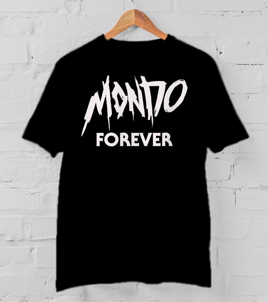 MONDO Forever Bold Black-White Text T-Shirt