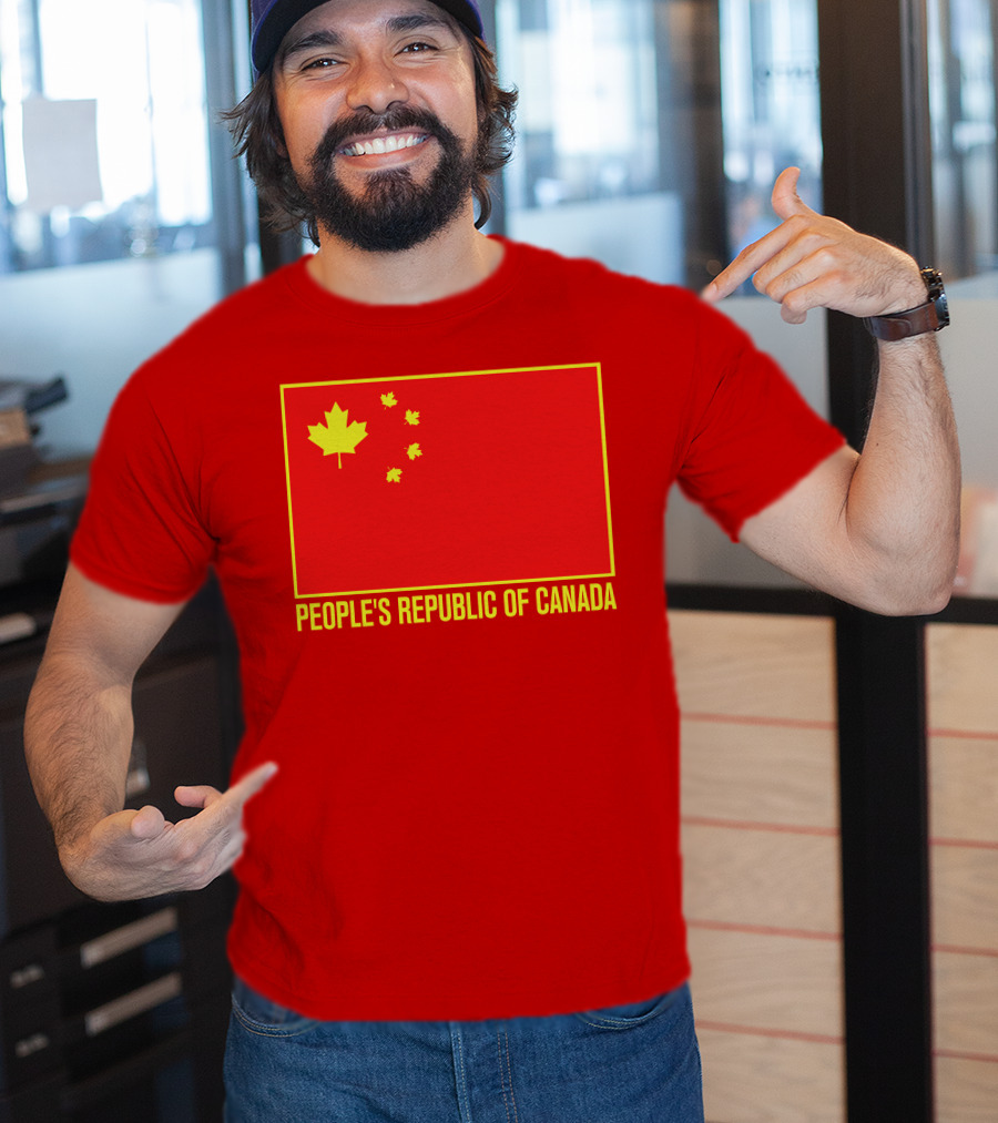 W Brett Wilson People's Republic Of Canada Chinese Flag Red Maple Leaves T-Shirt