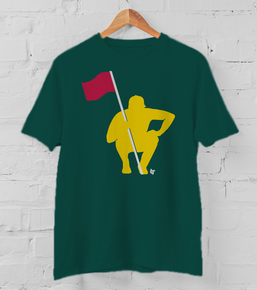The Caddie Network April In Georgia Crouching Golfer With Red Flag T-Shirt