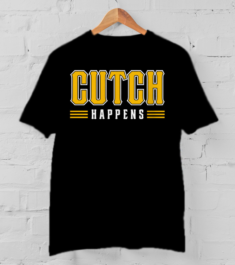 Cutch Happens Baseball Humor Yellow T-Shirt